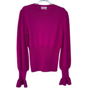 Co Alpaca Wool Crew Neck Sweater Long Sleeve Top Women’s Size Small Fuchsia Pink